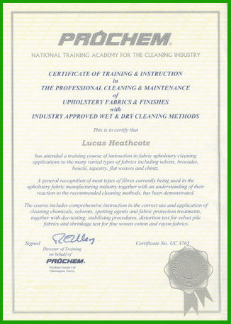 Upholstery Certificate